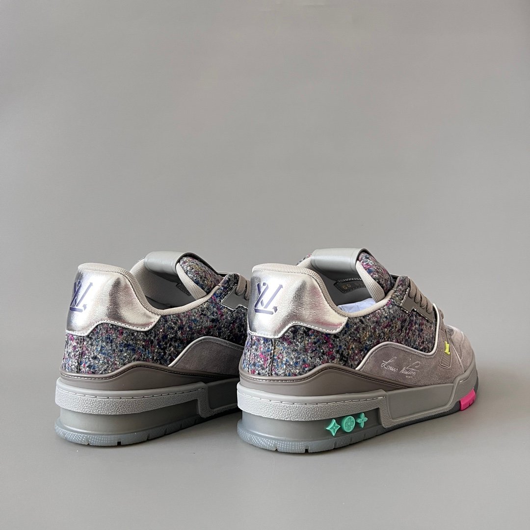 Aurora Custom Louis Vuitton Trainer "Grey Tweed Art" (1:1 Deconstructed) - Image 4