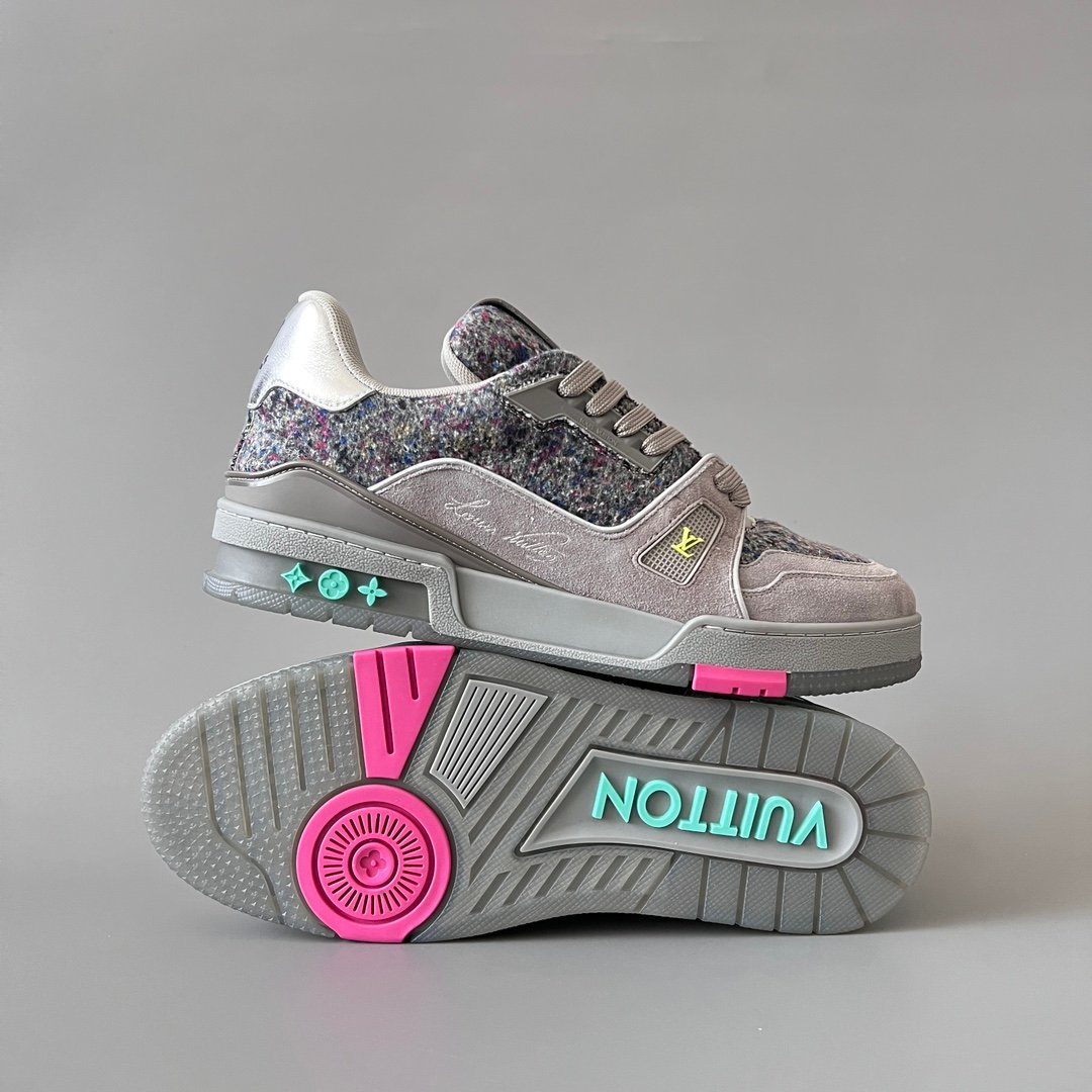 Aurora Custom Louis Vuitton Trainer "Grey Tweed Art" (1:1 Deconstructed) - Image 6