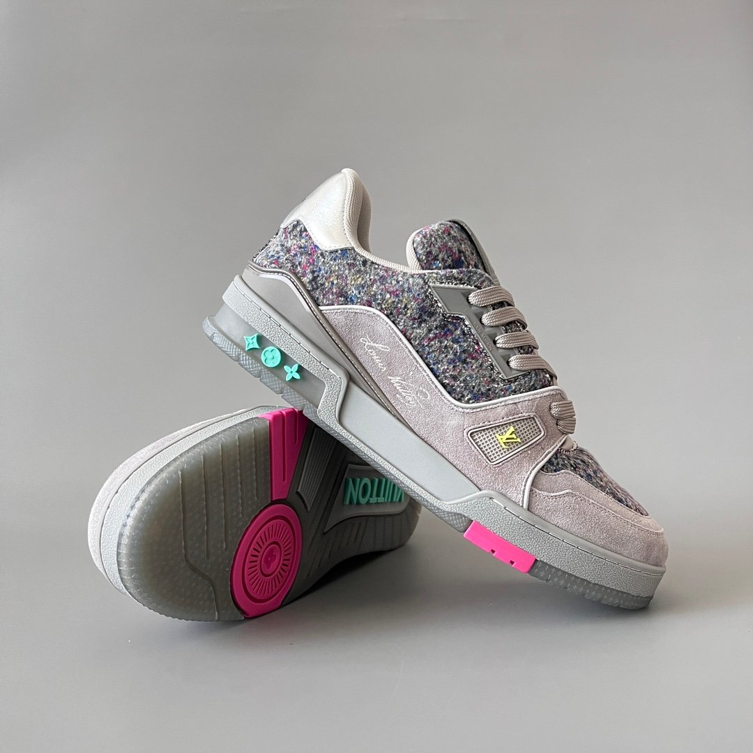 Aurora Custom Louis Vuitton Trainer "Grey Tweed Art" (1:1 Deconstructed) - Image 7