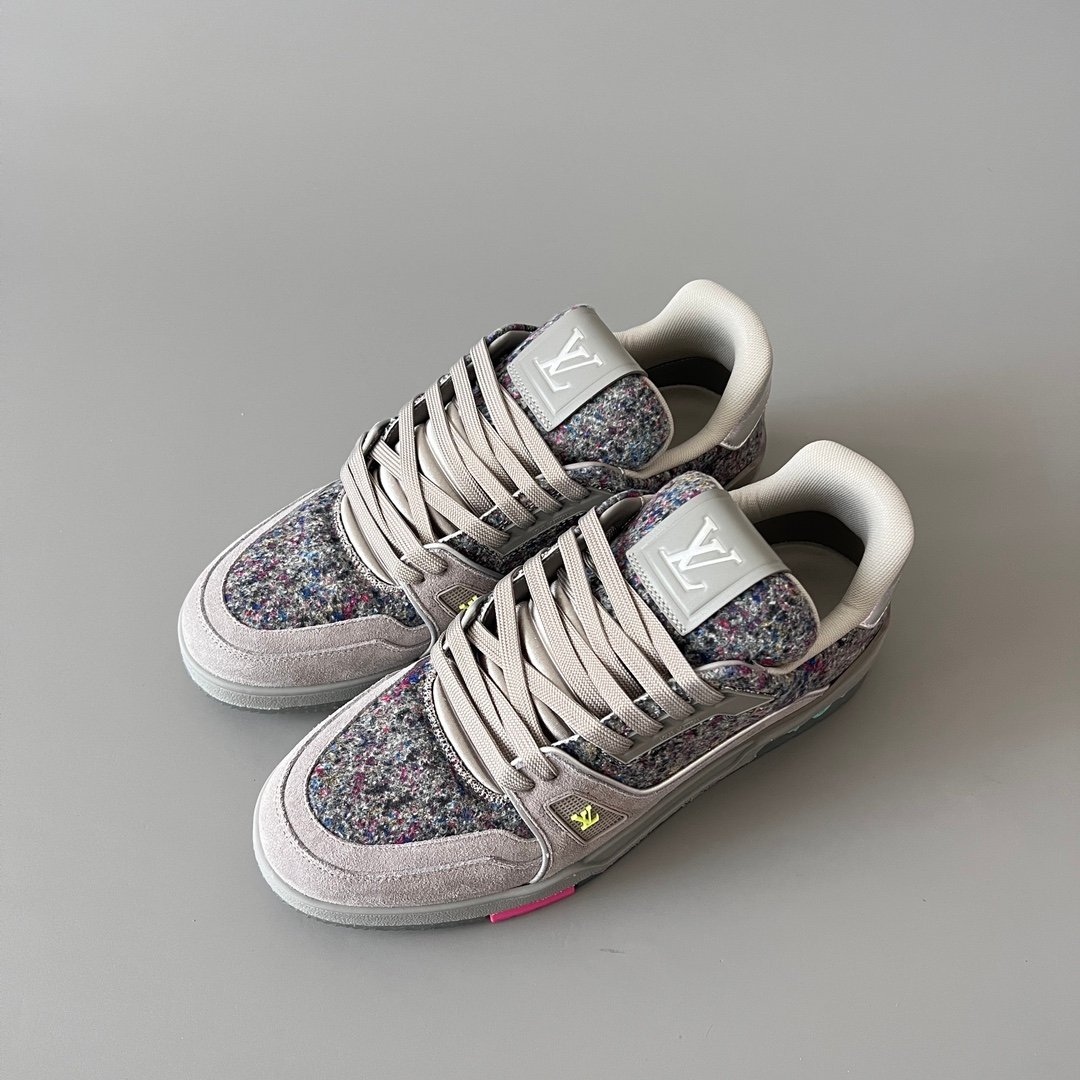 Aurora Custom Louis Vuitton Trainer "Grey Tweed Art" (1:1 Deconstructed) - Image 8