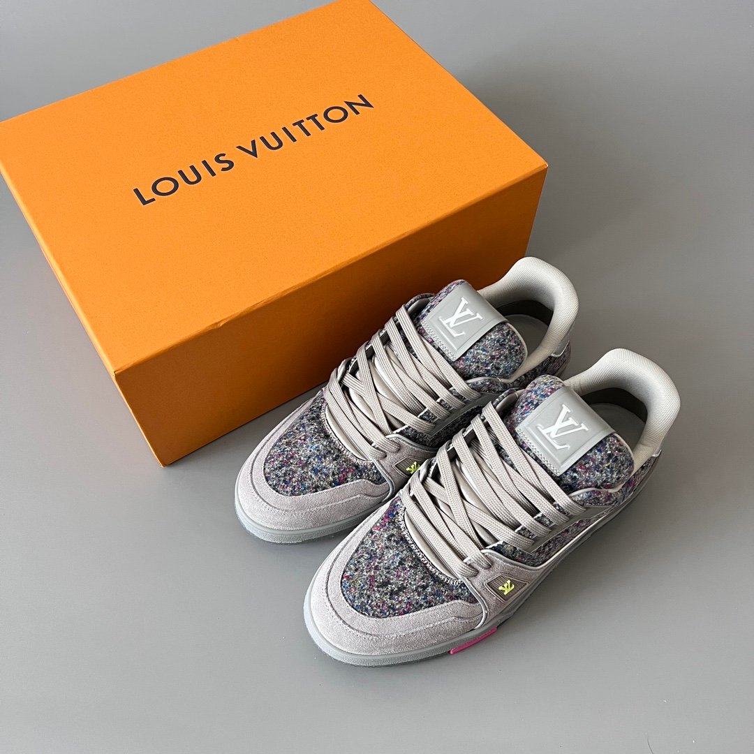 Aurora Custom Louis Vuitton Trainer "Grey Tweed Art" (1:1 Deconstructed) - Image 9