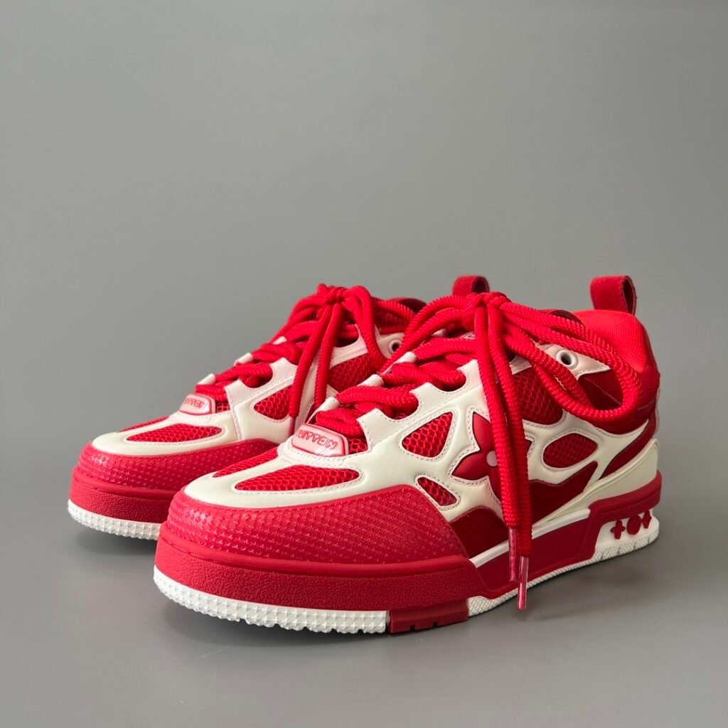 Aurora Custom Louis Vuitton Skate Sneaker "University Red" (1:1 Deconstructed)