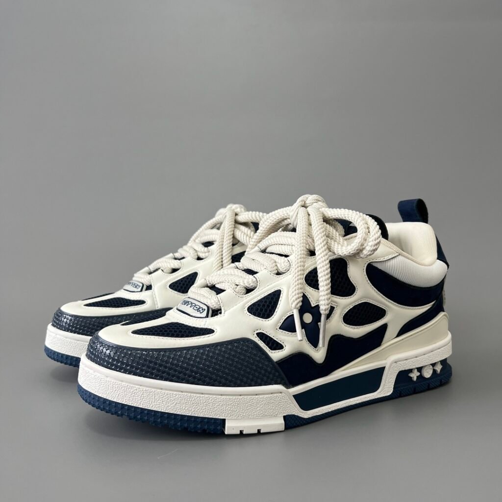 Aurora Custom Louis Vuitton Skate Sneaker "Navy White" (1:1 Deconstructed)