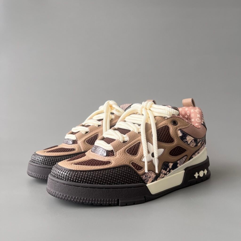 Aurora Custom Louis Vuitton Skate Sneaker "Python Tan" (1:1 Deconstructed)