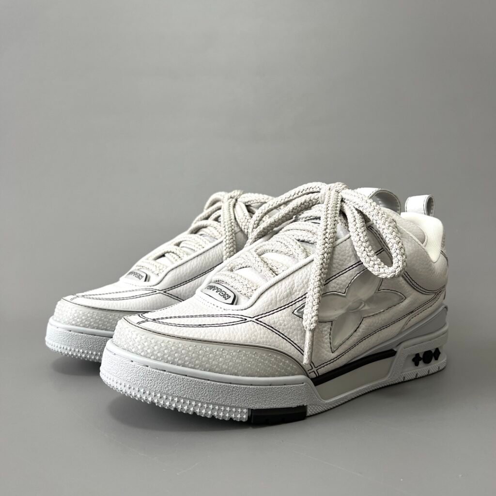 Aurora Custom Louis Vuitton Skate Sneaker "Contrast Stitch White" (1:1 Deconstructed)