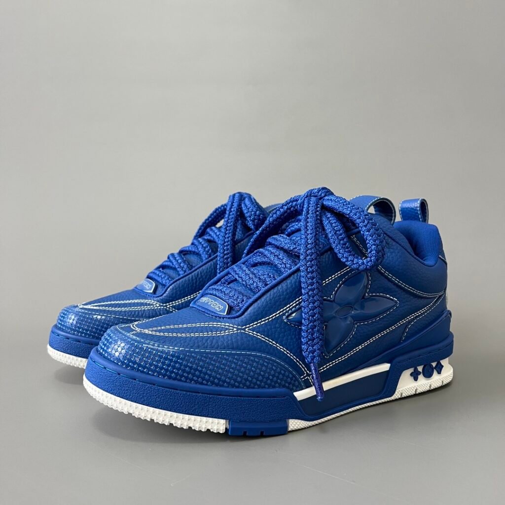 Aurora Custom Louis Vuitton Skate Sneaker "Electric Blue" (1:1 Deconstructed)