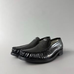 Aurora Custom PRADA Ruched Brushed Leather Loafers (1:1 Deconstructed)