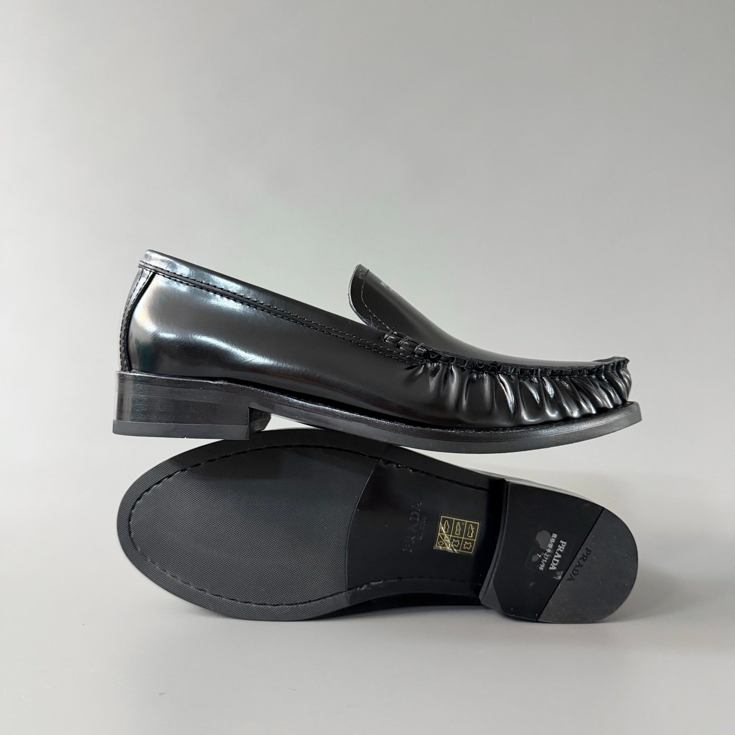 Aurora Custom PRADA Ruched Brushed Leather Loafers (1:1 Deconstructed) - Image 6