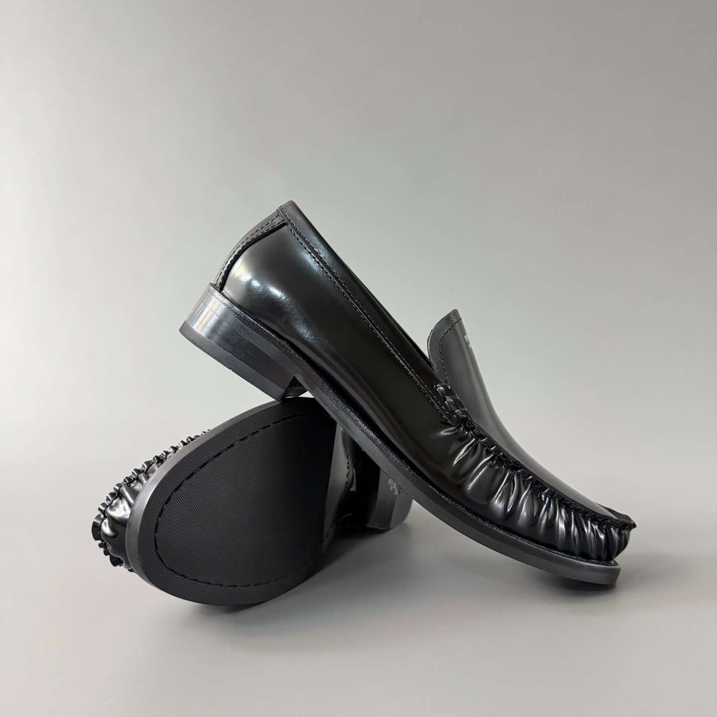 Aurora Custom PRADA Ruched Brushed Leather Loafers (1:1 Deconstructed) - Image 7