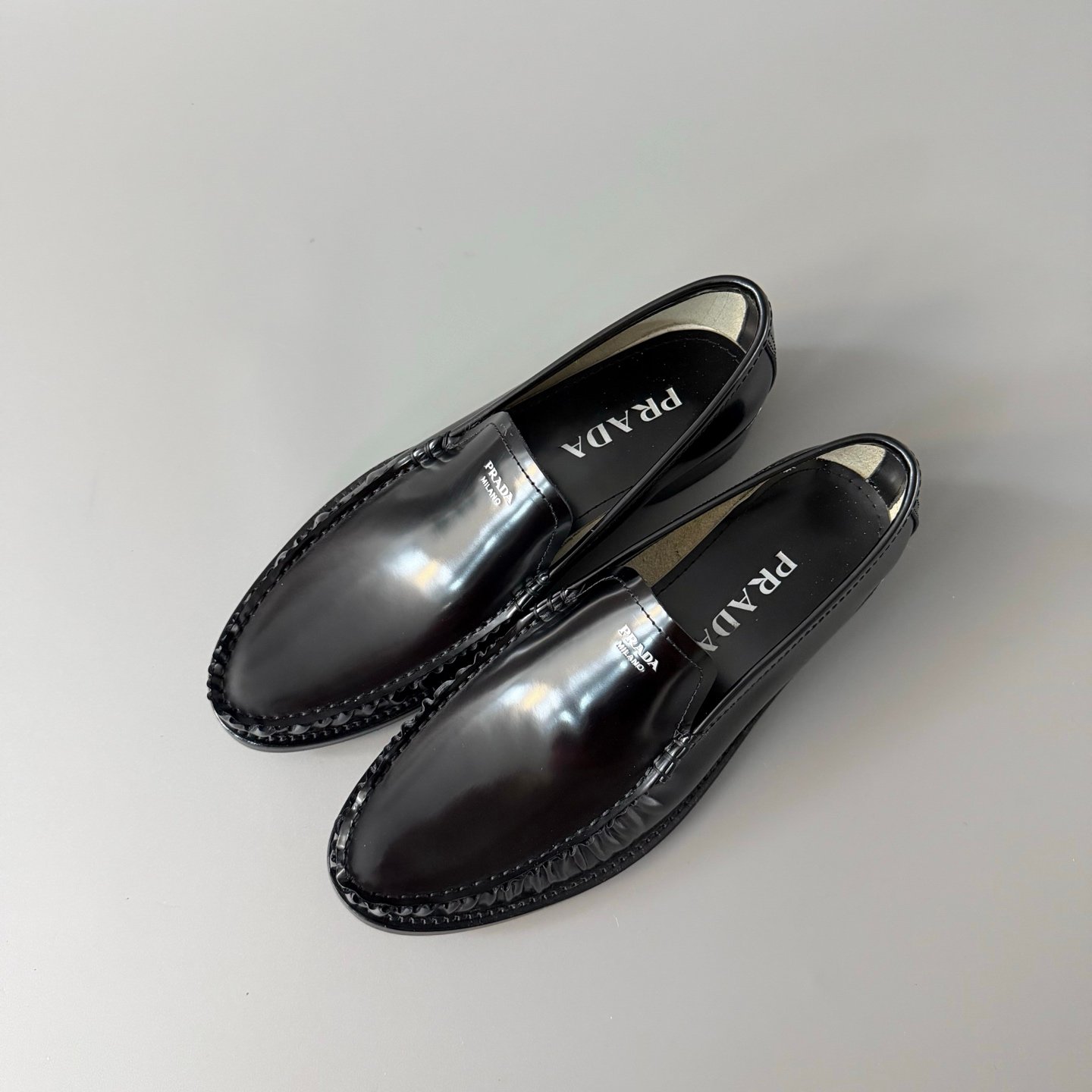 Aurora Custom PRADA Ruched Brushed Leather Loafers (1:1 Deconstructed) - Image 8