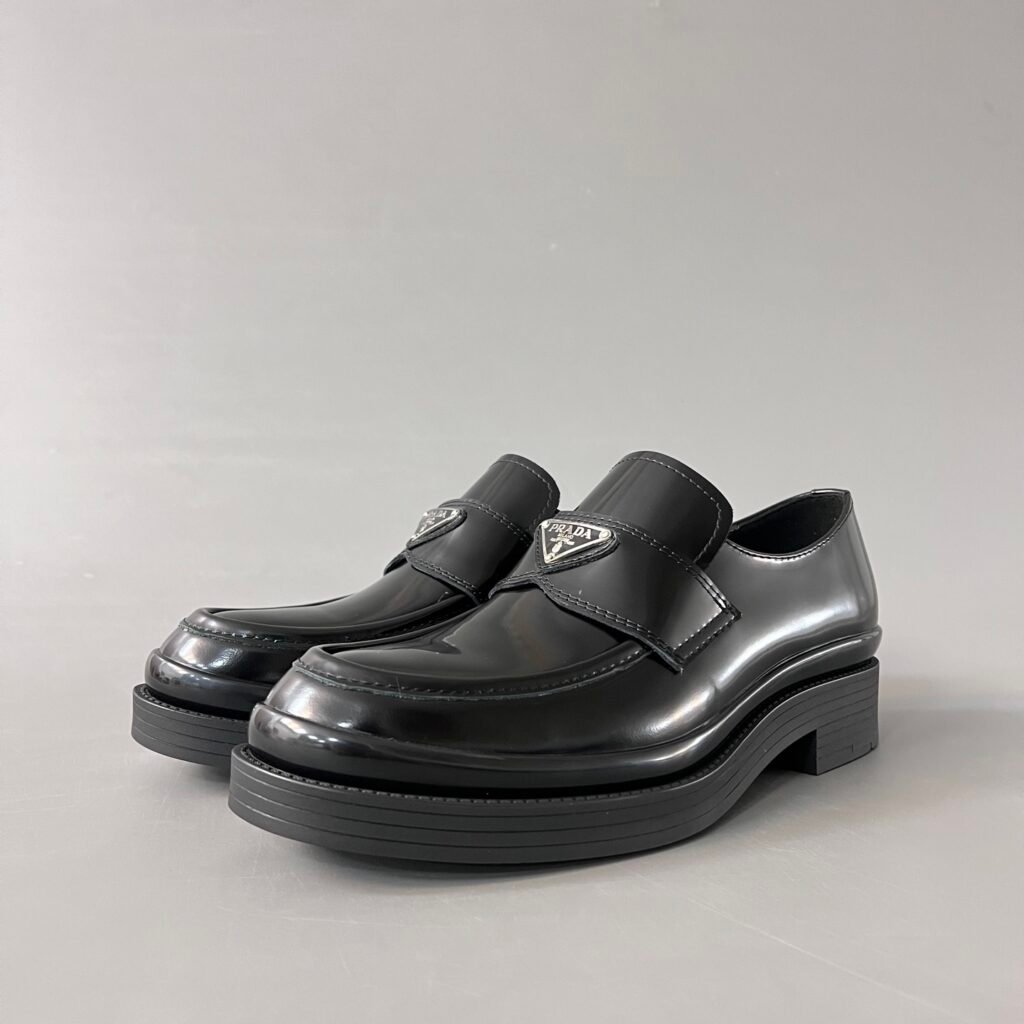 Aurora Custom PRADA Chocolate Brushed Leather Loafers (1:1 Deconstructed)