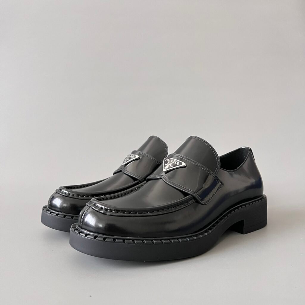 Aurora Custom PRADA Monolith Brushed Leather Loafers (1:1 Deconstructed)