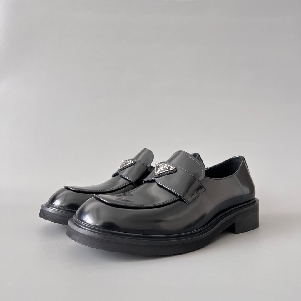 Aurora Custom PRADA Puffy Edge Brushed Leather Loafers (1:1 Deconstructed)