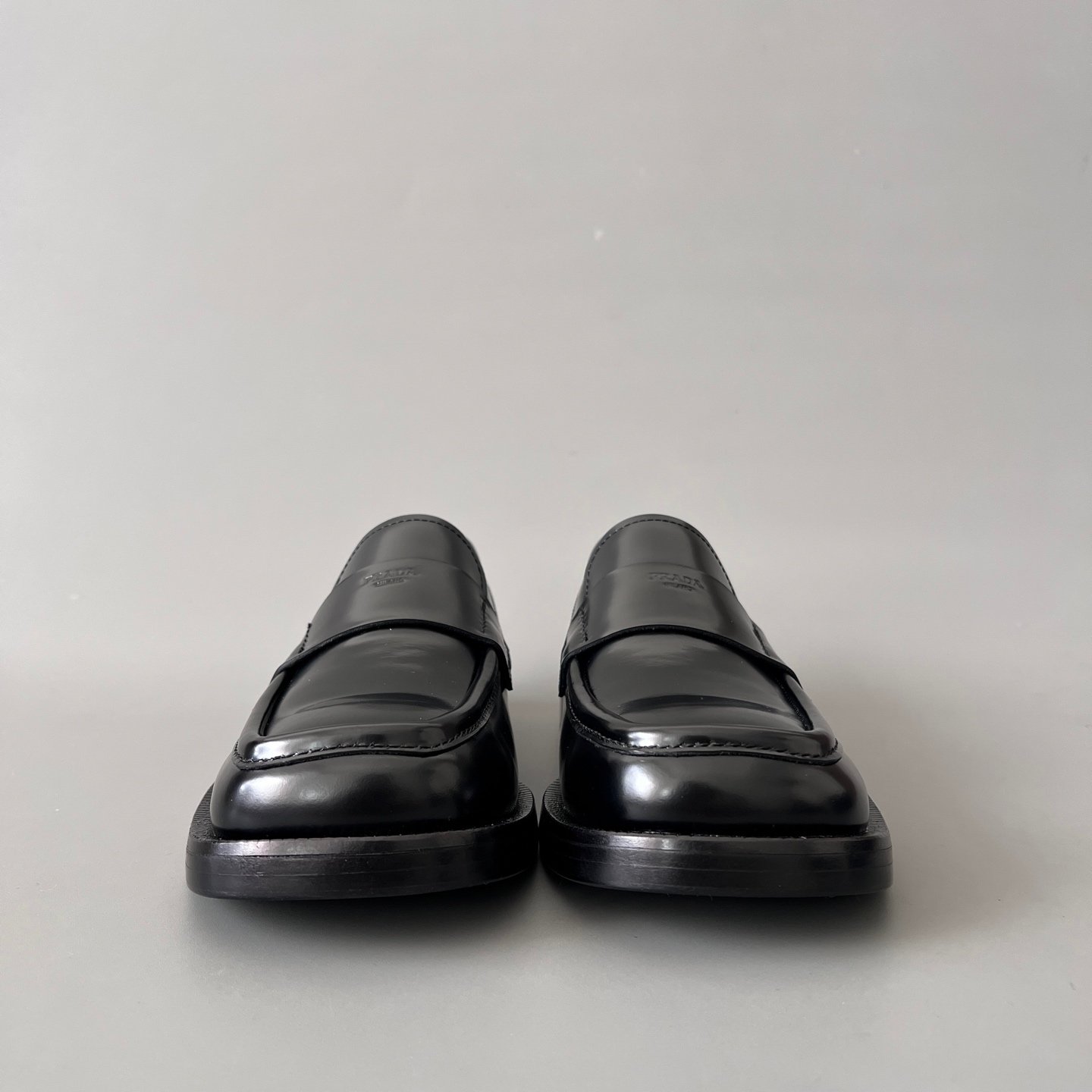 Aurora Custom PRADA Brushed Leather Square-Toe Loafers (1:1 Deconstructed) - Image 2