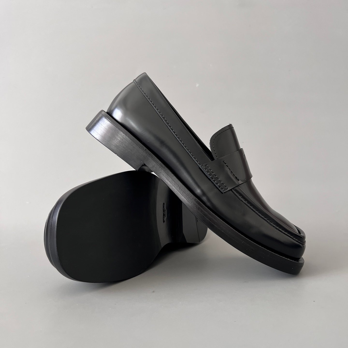 Aurora Custom PRADA Brushed Leather Square-Toe Loafers (1:1 Deconstructed) - Image 7