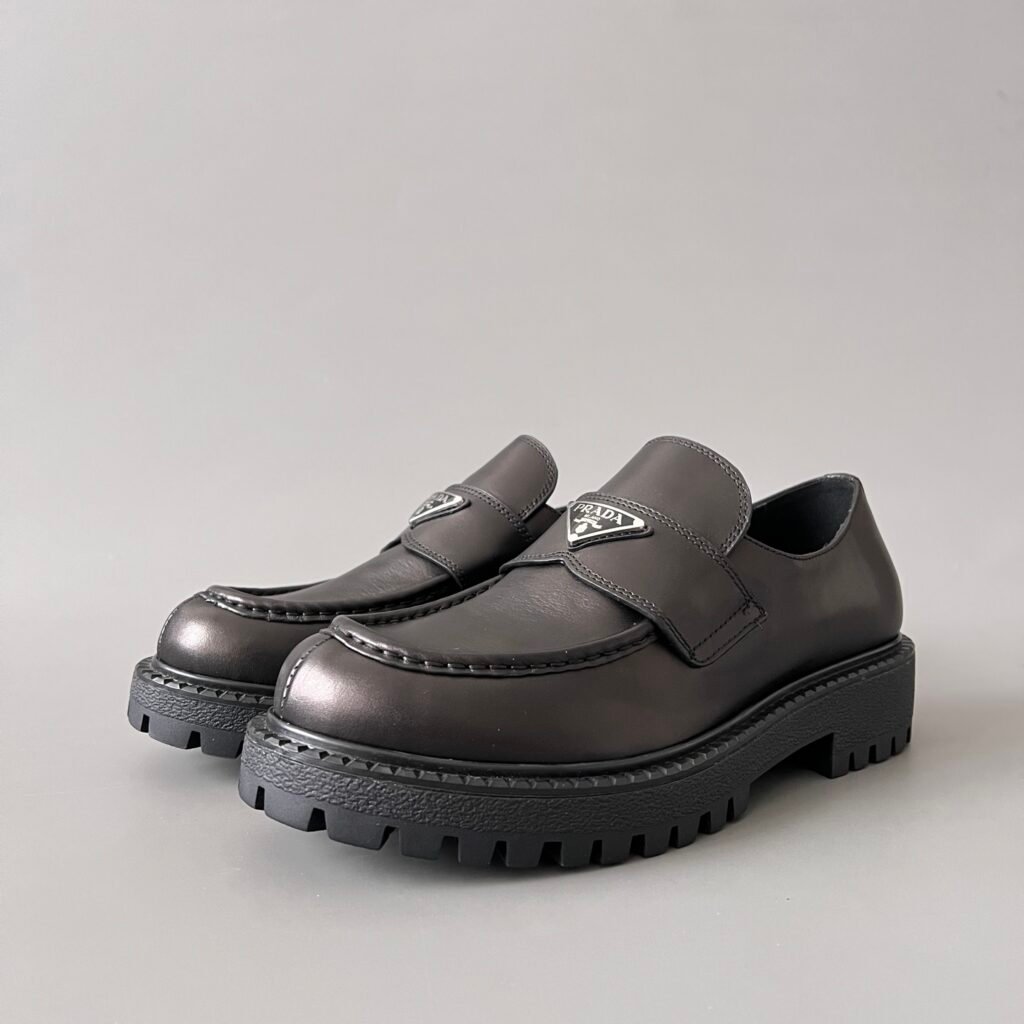 Aurora Custom PRADA Monolith Brushed Leather Loafers (1:1 Deconstructed)