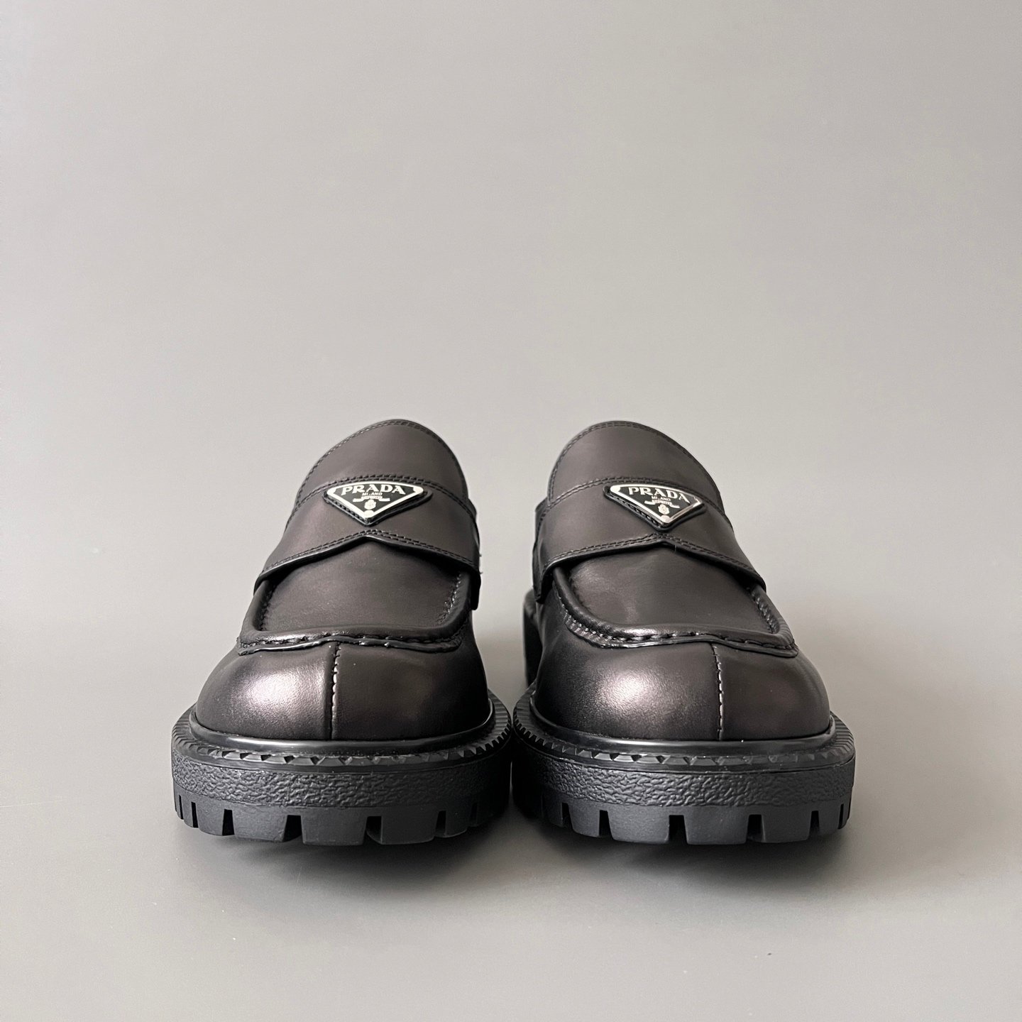 Aurora Custom PRADA Monolith Brushed Leather Loafers (1:1 Deconstructed) - Image 2