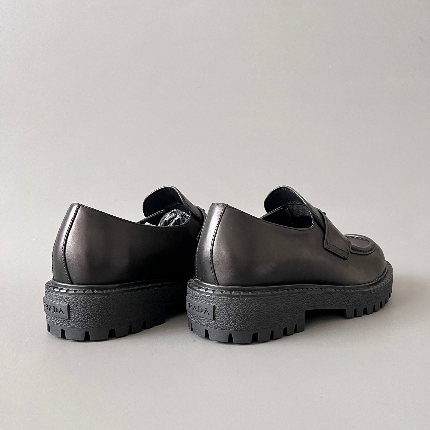 Aurora Custom PRADA Monolith Brushed Leather Loafers (1:1 Deconstructed) - Image 4
