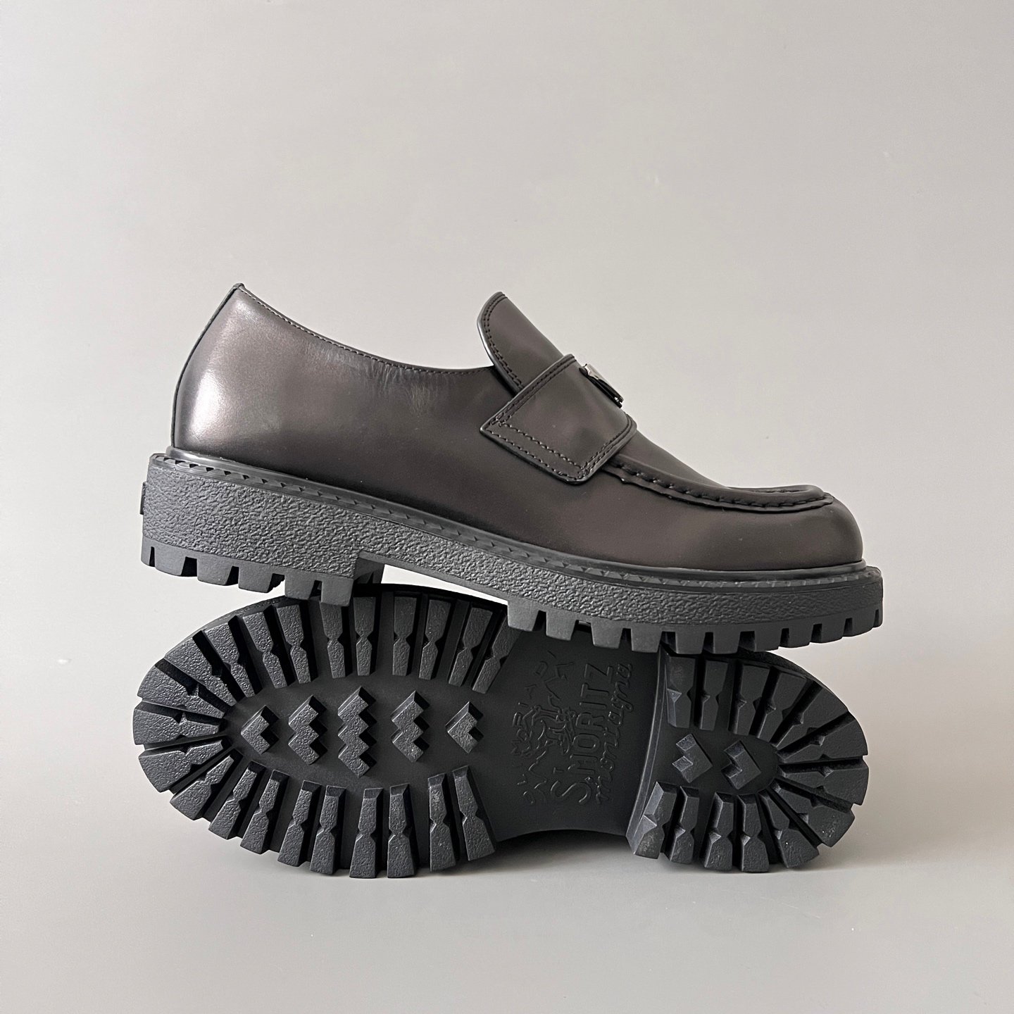 Aurora Custom PRADA Monolith Brushed Leather Loafers (1:1 Deconstructed) - Image 6
