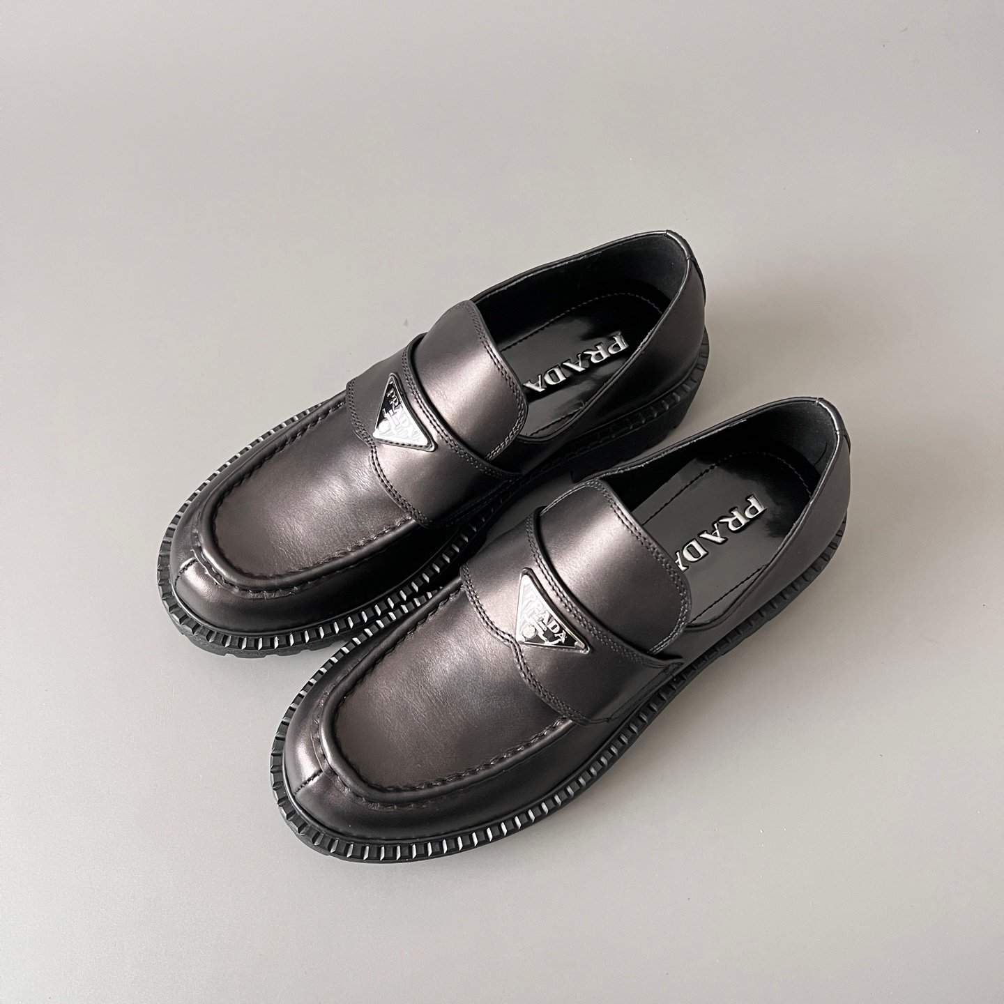 Aurora Custom PRADA Monolith Brushed Leather Loafers (1:1 Deconstructed) - Image 8