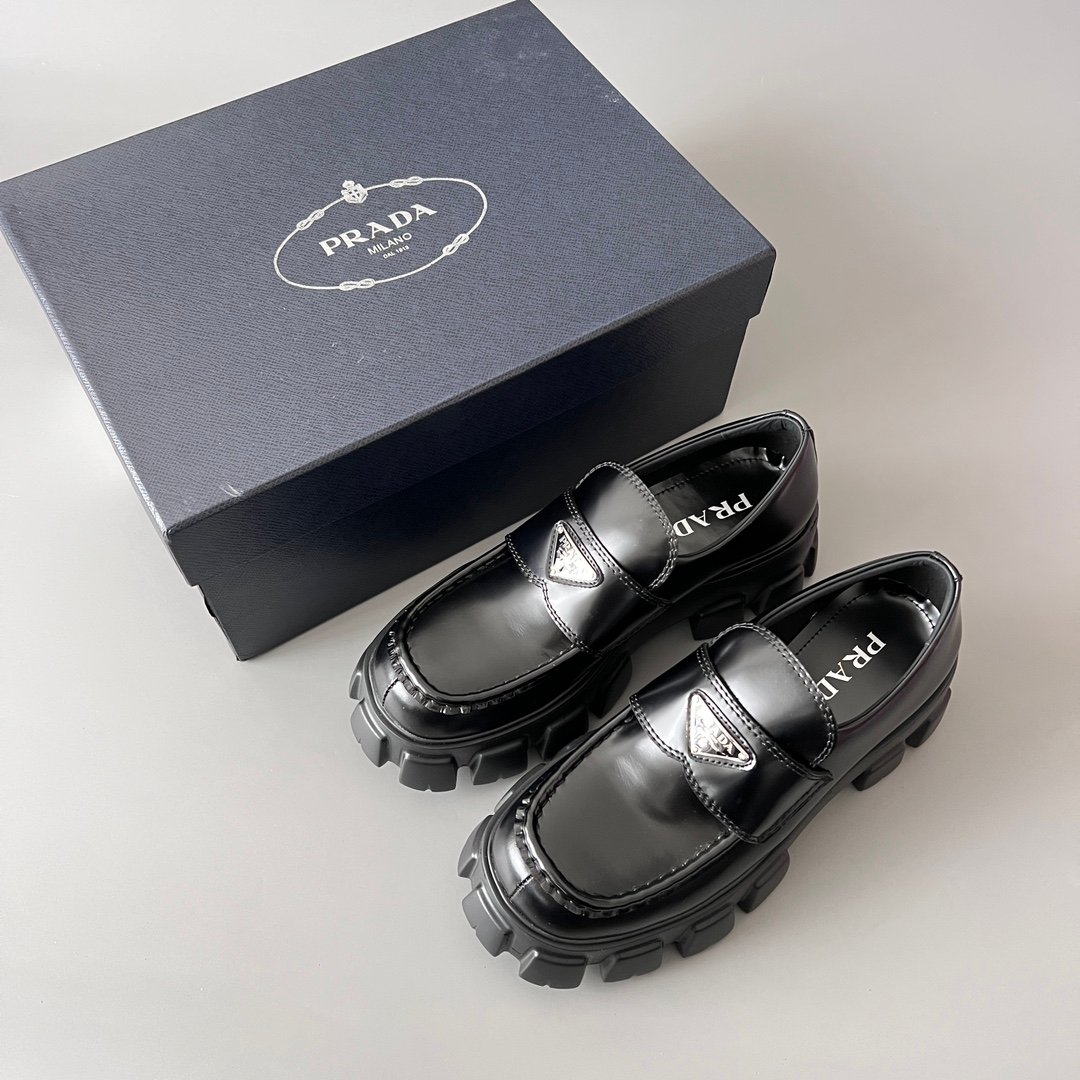 Aurora Custom PRADA Monolith "Chunky Lug" Loafers (1:1 Deconstructed) - Image 9