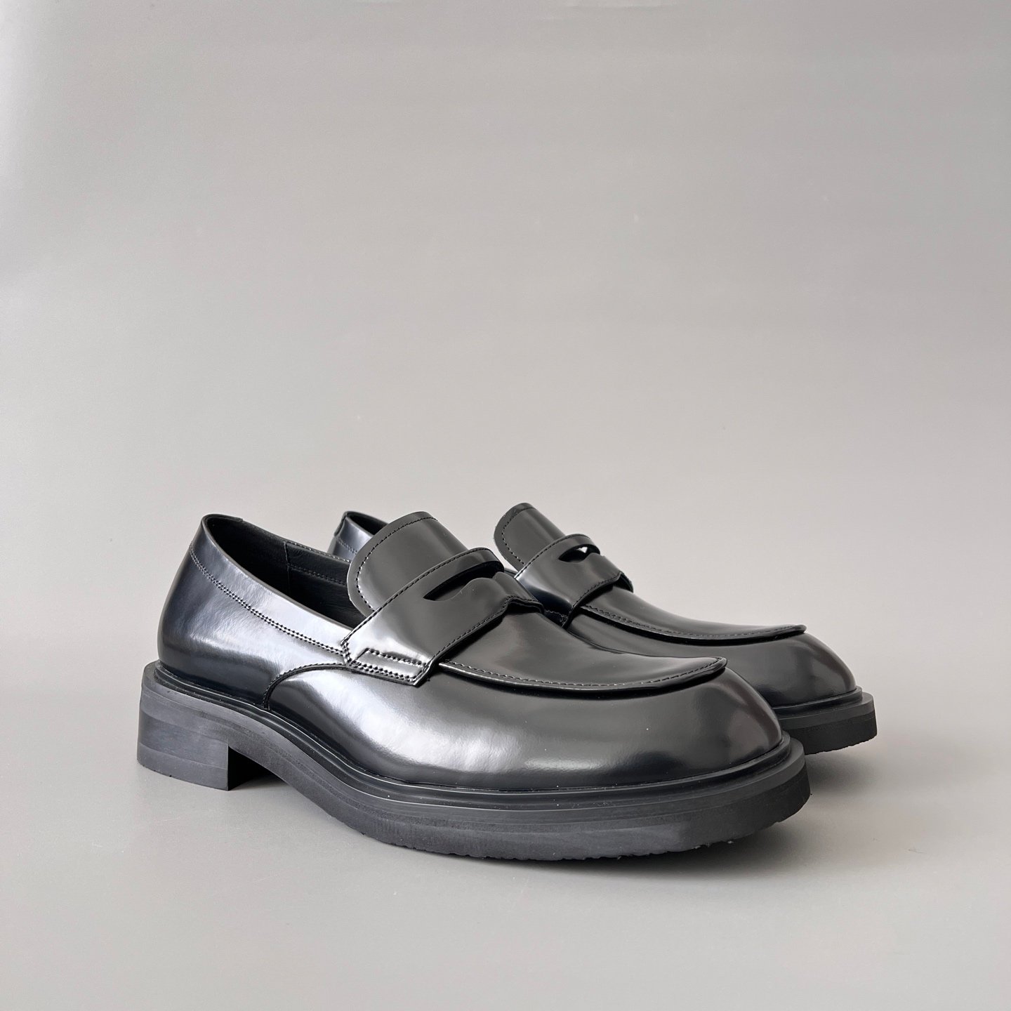 Aurora Custom PRADA Puffy-Piping Brushed Leather Loafers (1:1 Deconstructed) - Image 3