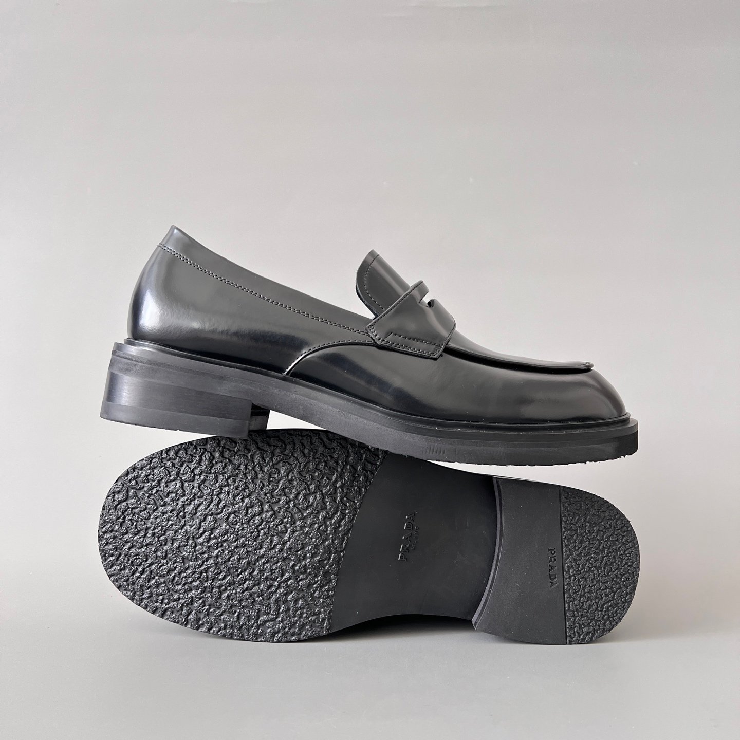 Aurora Custom PRADA Puffy-Piping Brushed Leather Loafers (1:1 Deconstructed) - Image 6