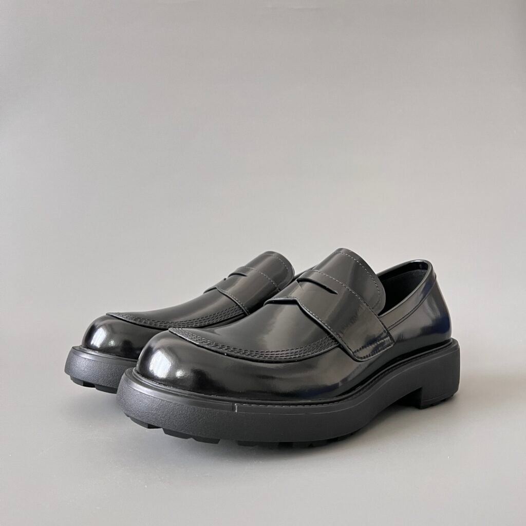 Aurora Custom PRADA Double-Stitch Brushed Leather Loafers (1:1 Deconstructed)
