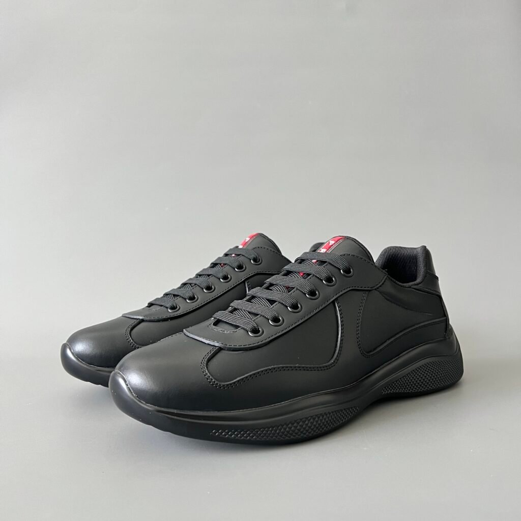 Aurora Custom PRADA America's Cup Sneaker - Triple Black Leather (1:1 Deconstructed)
