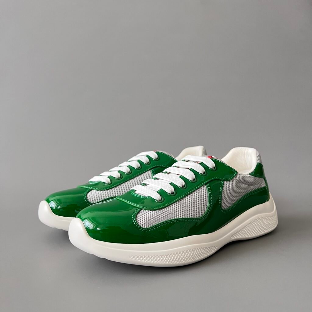 Aurora Custom PRADA America's Cup Sneaker - Racing Green & Grey Mesh (1:1 Deconstructed)