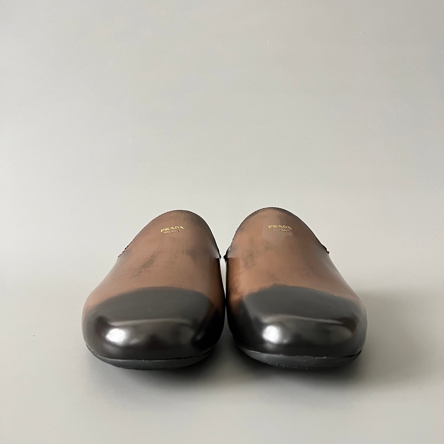 Aurora Custom PRADA Sfumato Brushed Leather Sabot Mules (1:1 Deconstructed) - Image 2