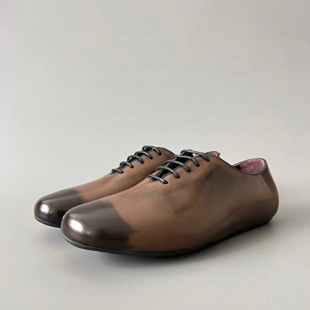 Aurora Custom PRADA Sfumato Brushed Leather Lace-up Shoes (1:1 Deconstructed)