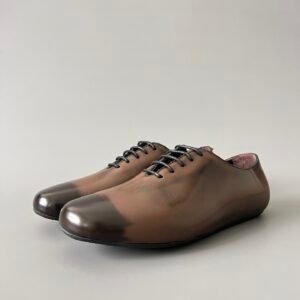 Aurora Custom PRADA Sfumato Brushed Leather Lace-up Shoes (1:1 Deconstructed)
