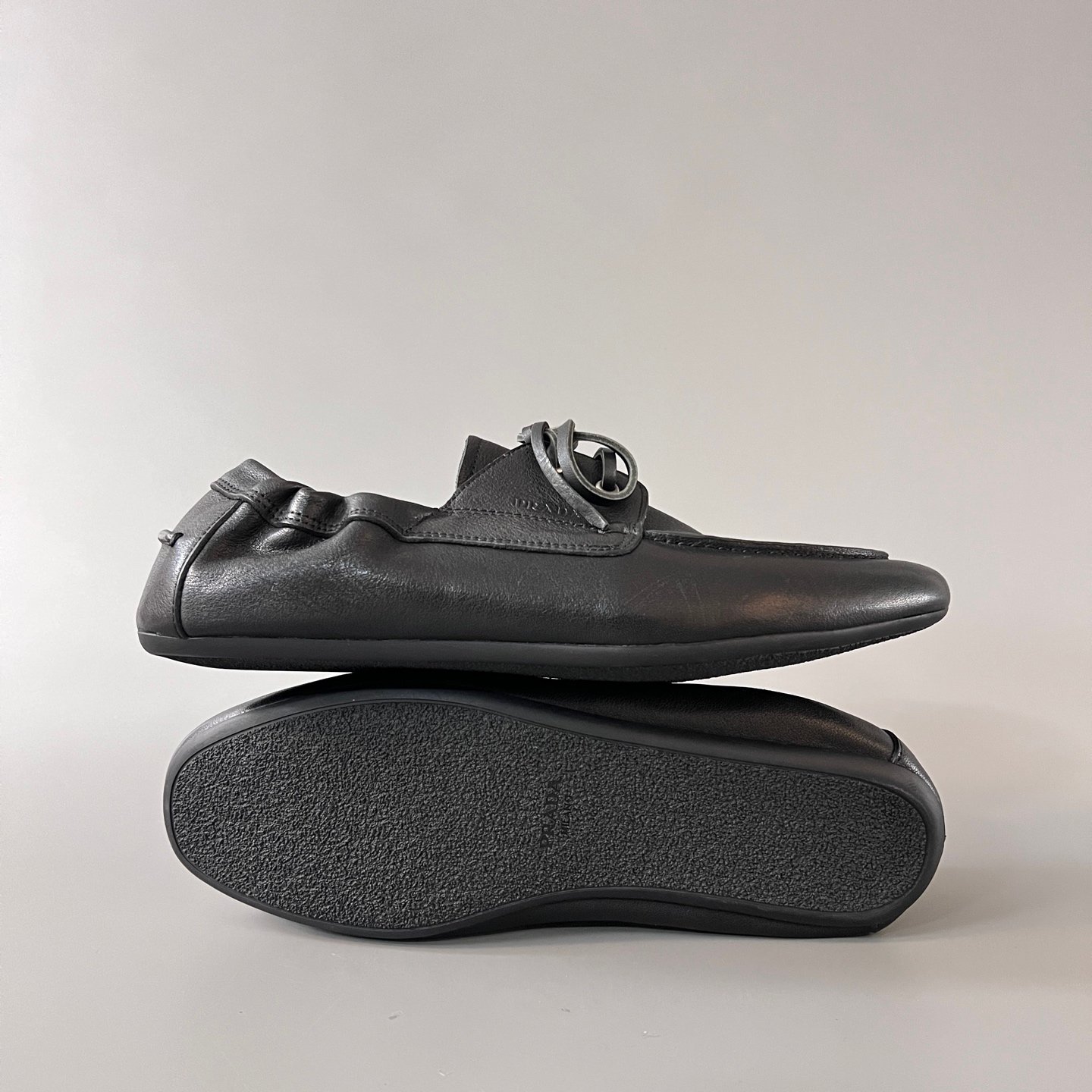 Aurora Custom PRADA Shuffle "Vintage" Leather Loafers (1:1 Deconstructed) - Image 6