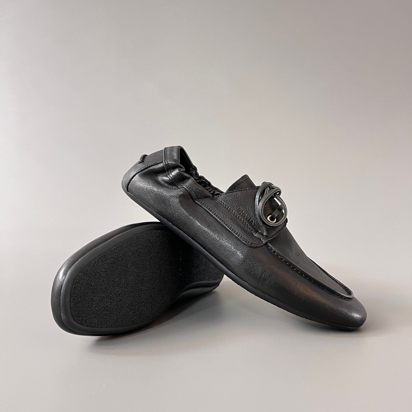 Aurora Custom PRADA Shuffle "Vintage" Leather Loafers (1:1 Deconstructed) - Image 7