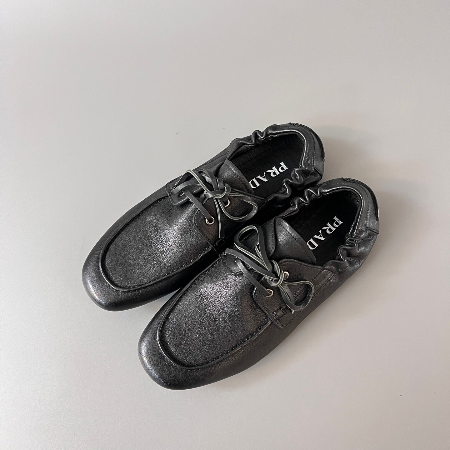 Aurora Custom PRADA Shuffle "Vintage" Leather Loafers (1:1 Deconstructed) - Image 8