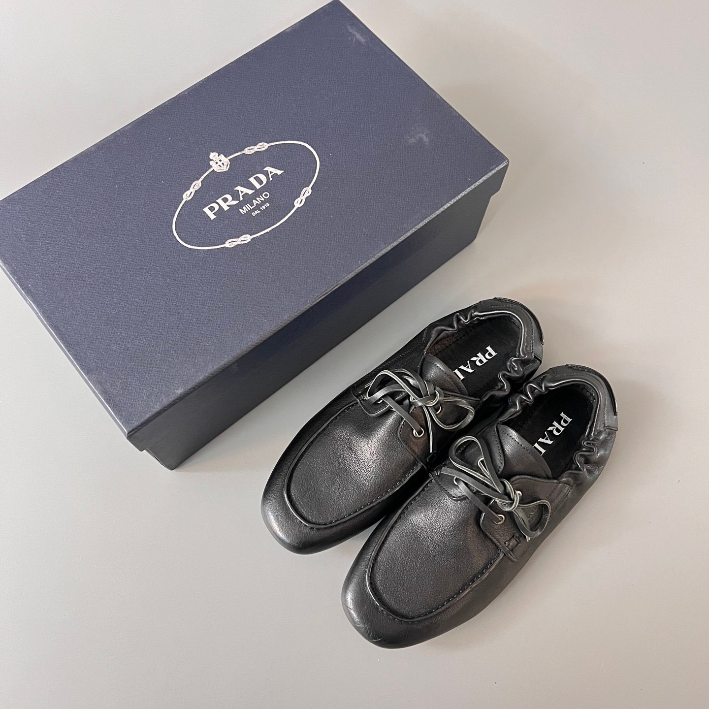 Aurora Custom PRADA Shuffle "Vintage" Leather Loafers (1:1 Deconstructed) - Image 9