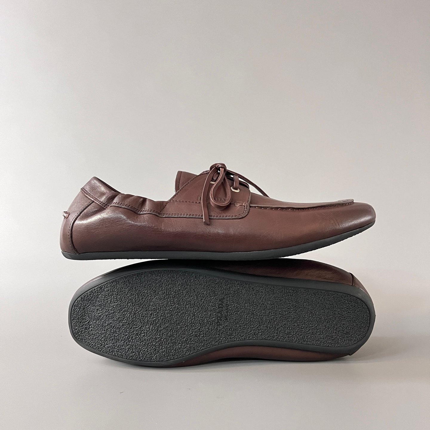 Aurora Custom PRADA Shuffle "Vintage" Leather Loafers - Espresso Brown (1:1 Deconstructed) - Image 6