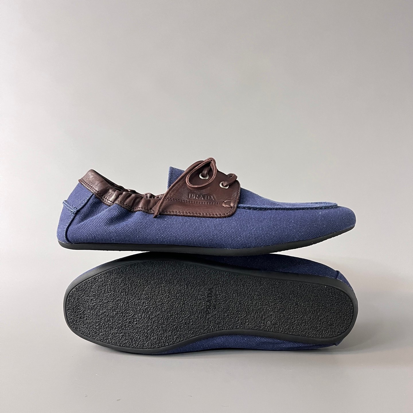 Aurora Custom PRADA Shuffle Canvas & Leather Loafers (1:1 Deconstructed) - Image 6