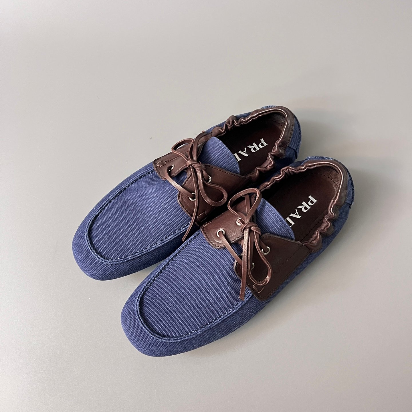 Aurora Custom PRADA Shuffle Canvas & Leather Loafers (1:1 Deconstructed) - Image 8