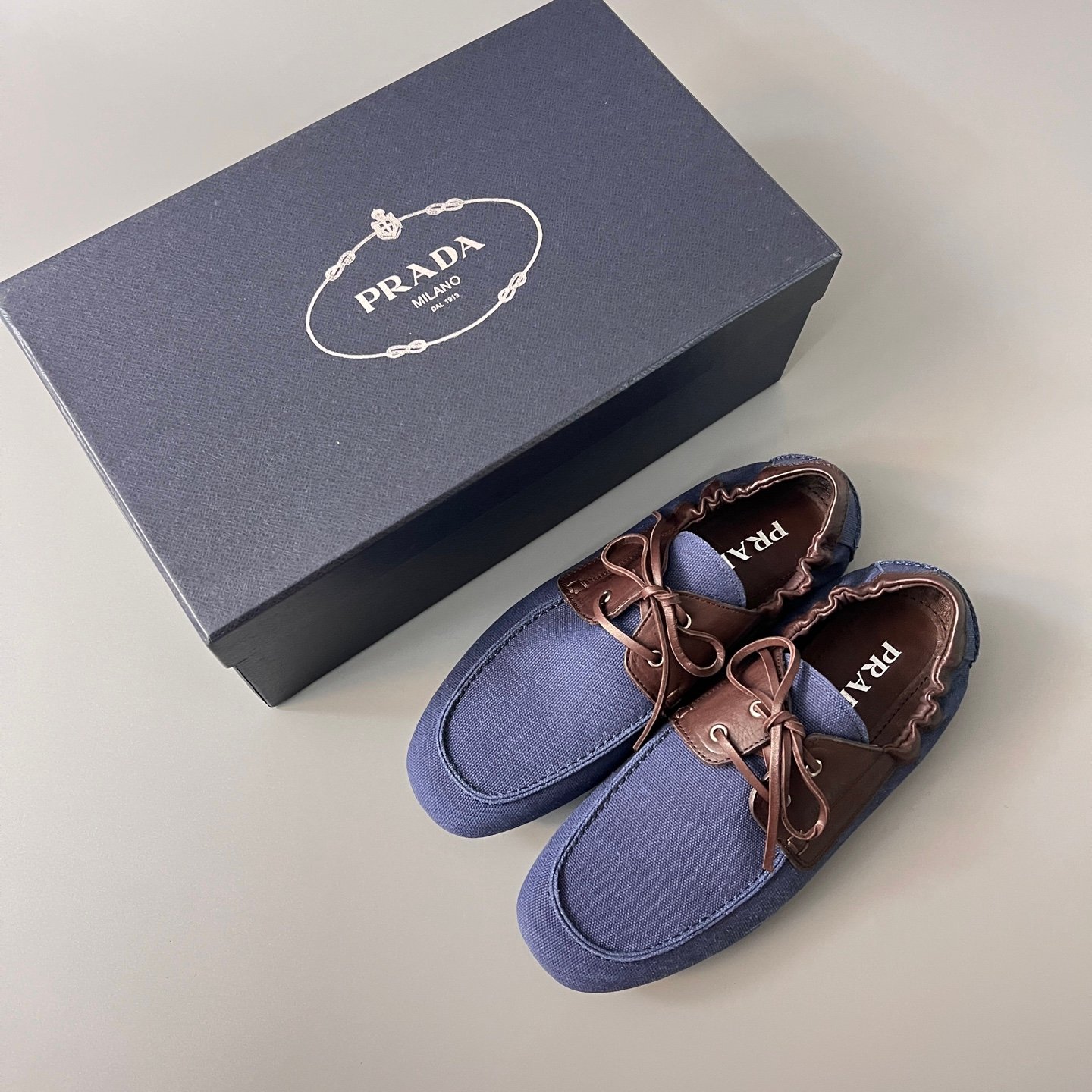 Aurora Custom PRADA Shuffle Canvas & Leather Loafers (1:1 Deconstructed) - Image 9