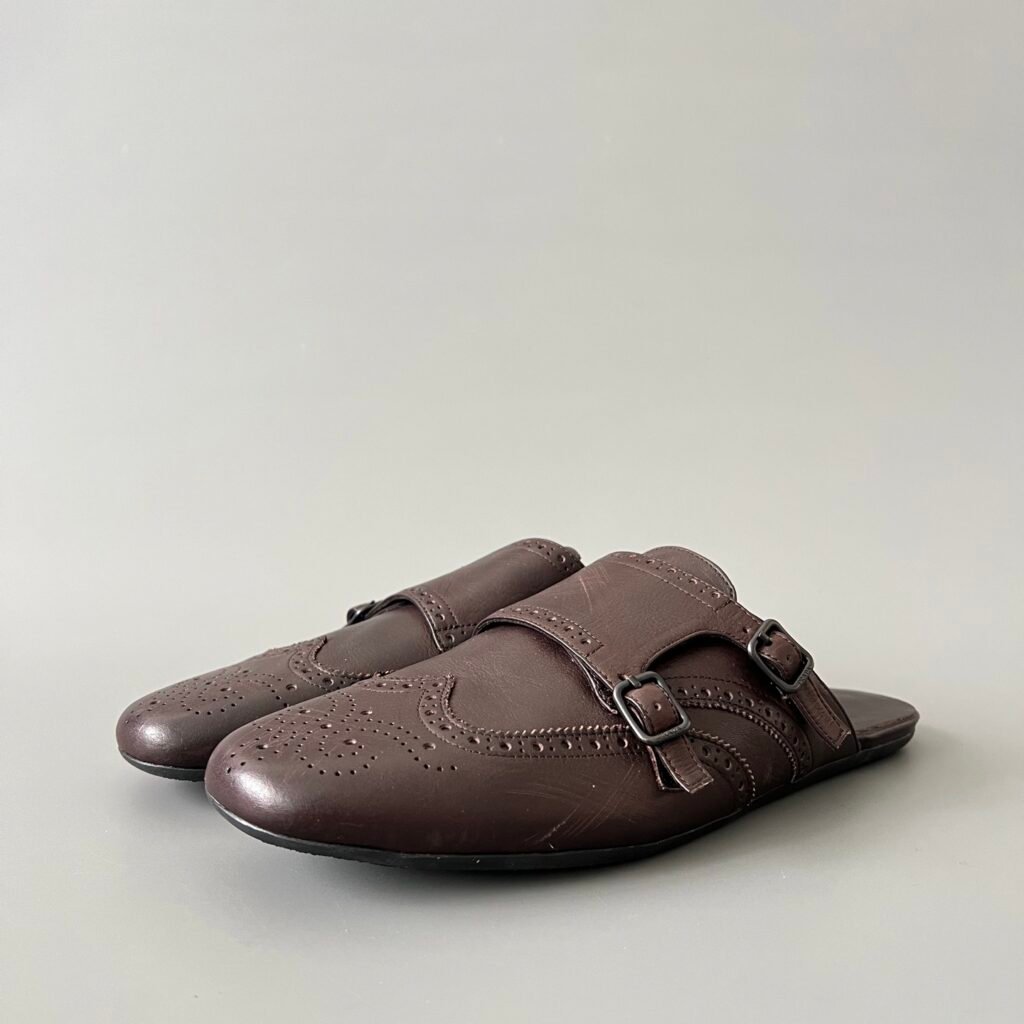 Aurora Custom PRADA Shuffle Double Monk Sabot - Distressed Vintage Brown