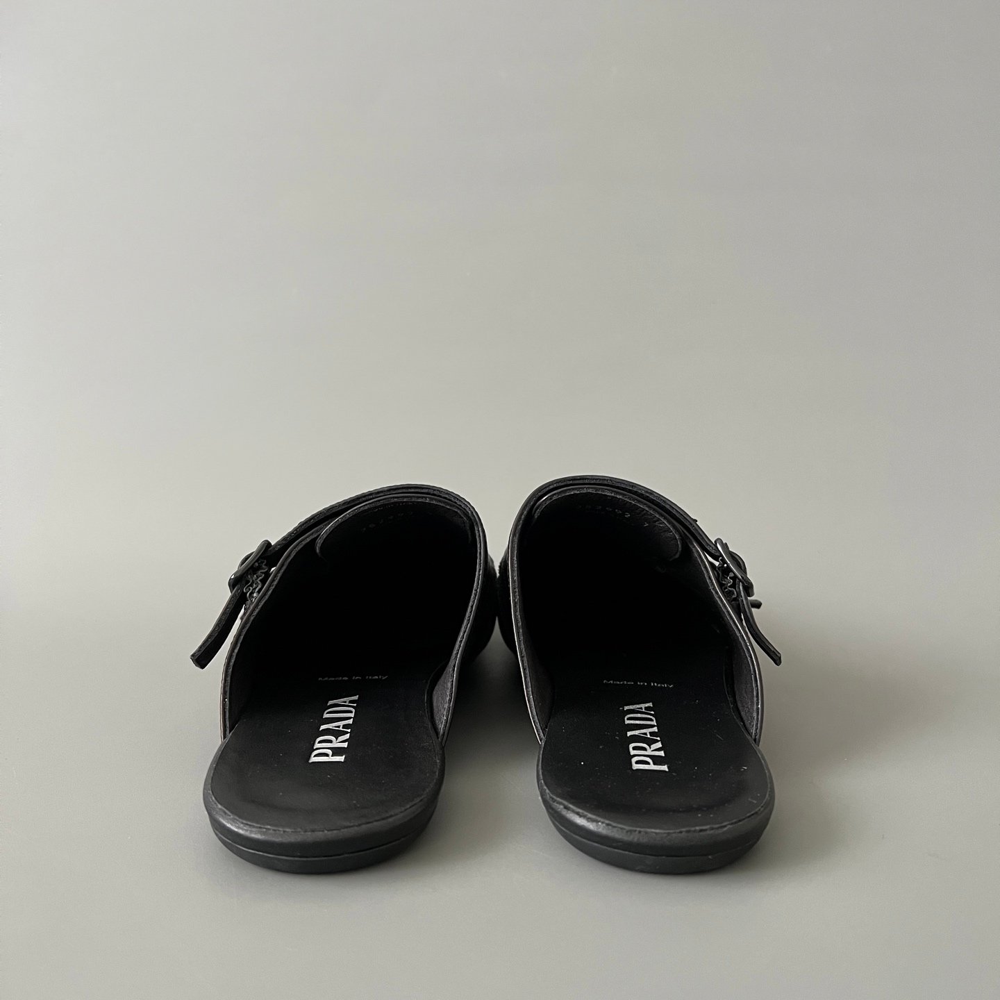 Aurora Custom PRADA Shuffle Double Monk Sabot - Distressed Vintage Black - Image 5