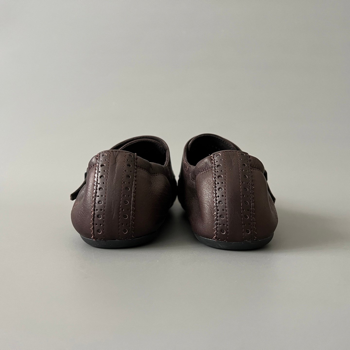 Aurora Custom PRADA Shuffle Double Monk Loafers - Distressed Brown - Image 5