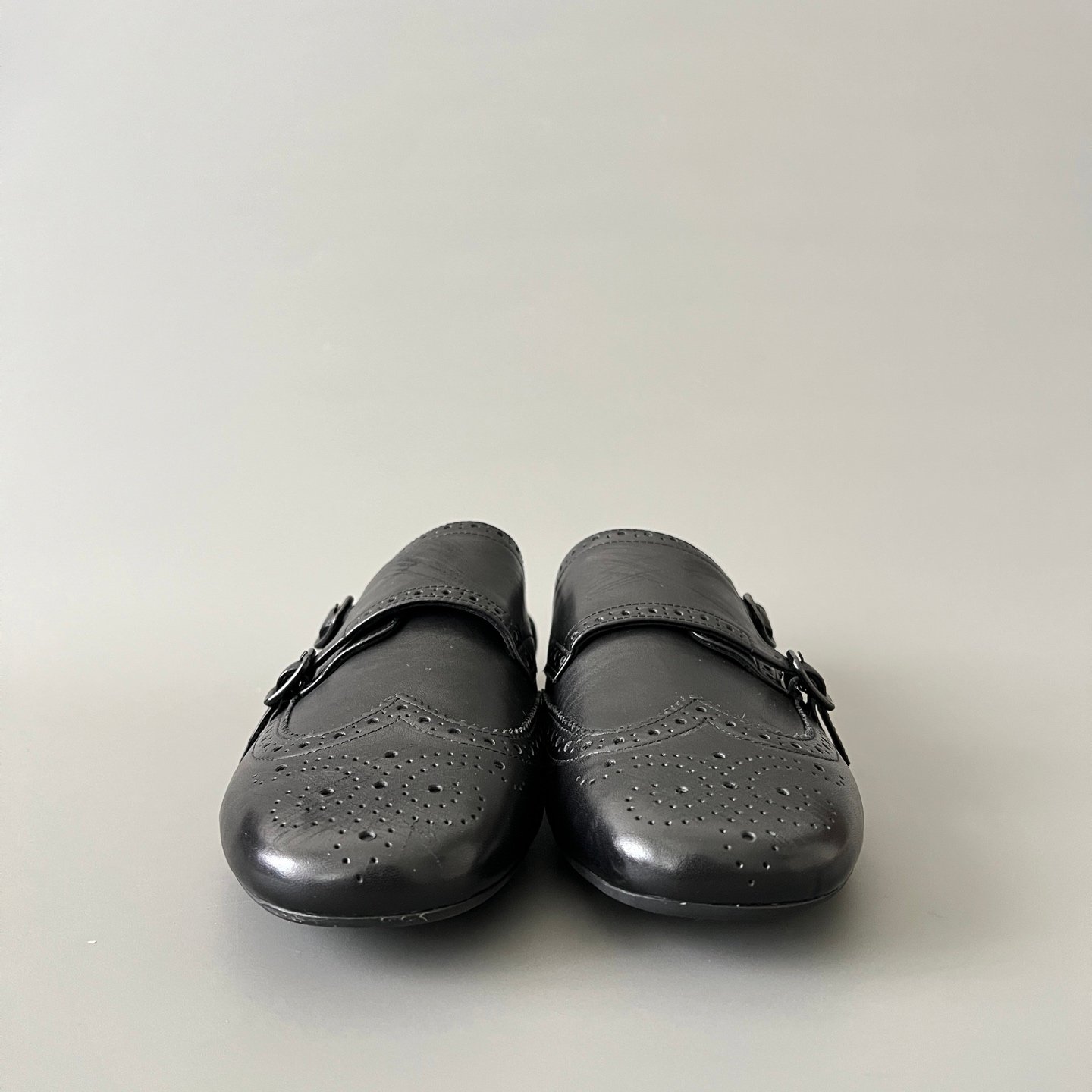 Aurora Custom PRADA Shuffle Double Monk Loafers - Distressed Black (1:1 Deconstructed) - Image 2