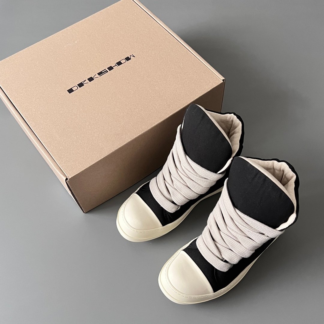 Aurora Custom Rick Owens DRKSHDW Jumbo Lace High - "Bread" Canvas Sneaker (1:1 Deconstructed) - Image 9