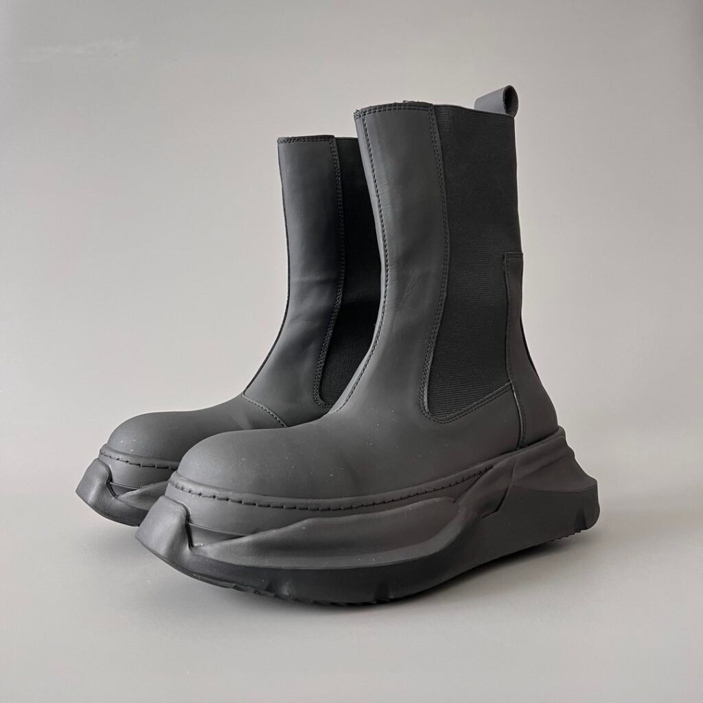 Aurora Custom Rick Owens Mainline Bogun Chelsea Boots - Matte Black (1:1 Deconstructed)