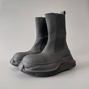 Aurora Custom Rick Owens Mainline Bogun Chelsea Boots - Matte Black (1:1 Deconstructed)