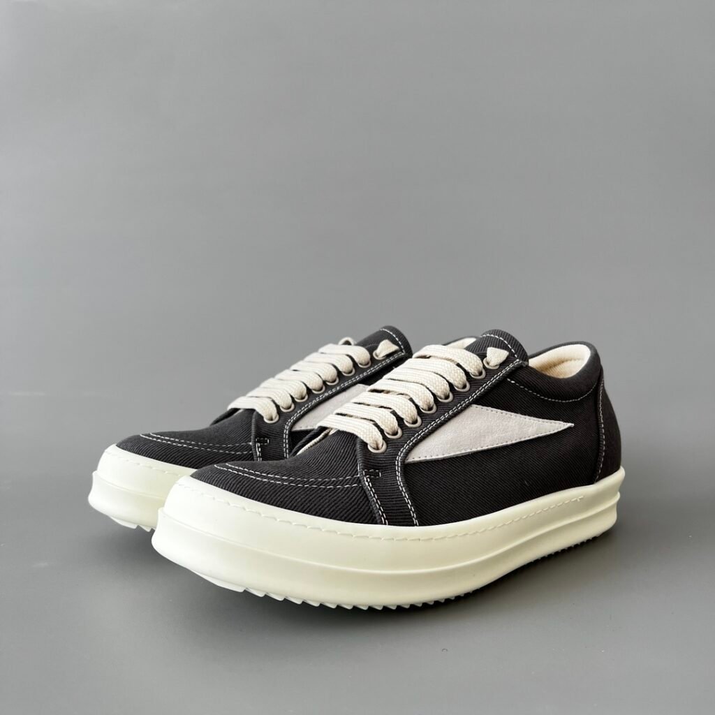 Aurora Custom Rick Owens DRKSHDW Vintage Low Sneaker - Black Twill (1:1 Deconstructed)