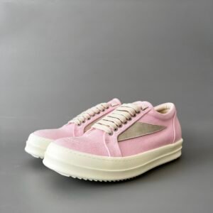 Aurora Custom Rick Owens DRKSHDW Vintage Low Sneaker - Pink Twill (1:1 Deconstructed)